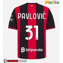 Moške Nogometnih dresov AC Milan Strahinja Pavlovic #31 Domači 2026-27 Kratki rokavi